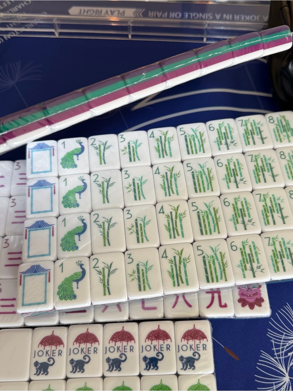 Mahjong Tile, Mat, Racks Set - NEW - Picture 8 of 12